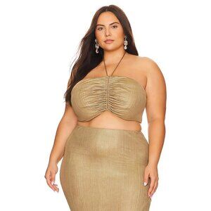 REMI x REVOLVE Daniella Halter Top in Metallic Gold